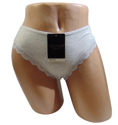 Трусы слипы с кружевом Ouno 8318 L/XL Серый Трусы слипы с кружевом Ouno 8318 L/XL Серый