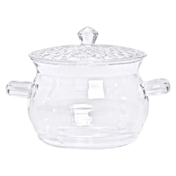 Кастрюля с крышкой Yiwu из жаростойкого стекла 2 л Прозрачный (147-107-HP-33-1)