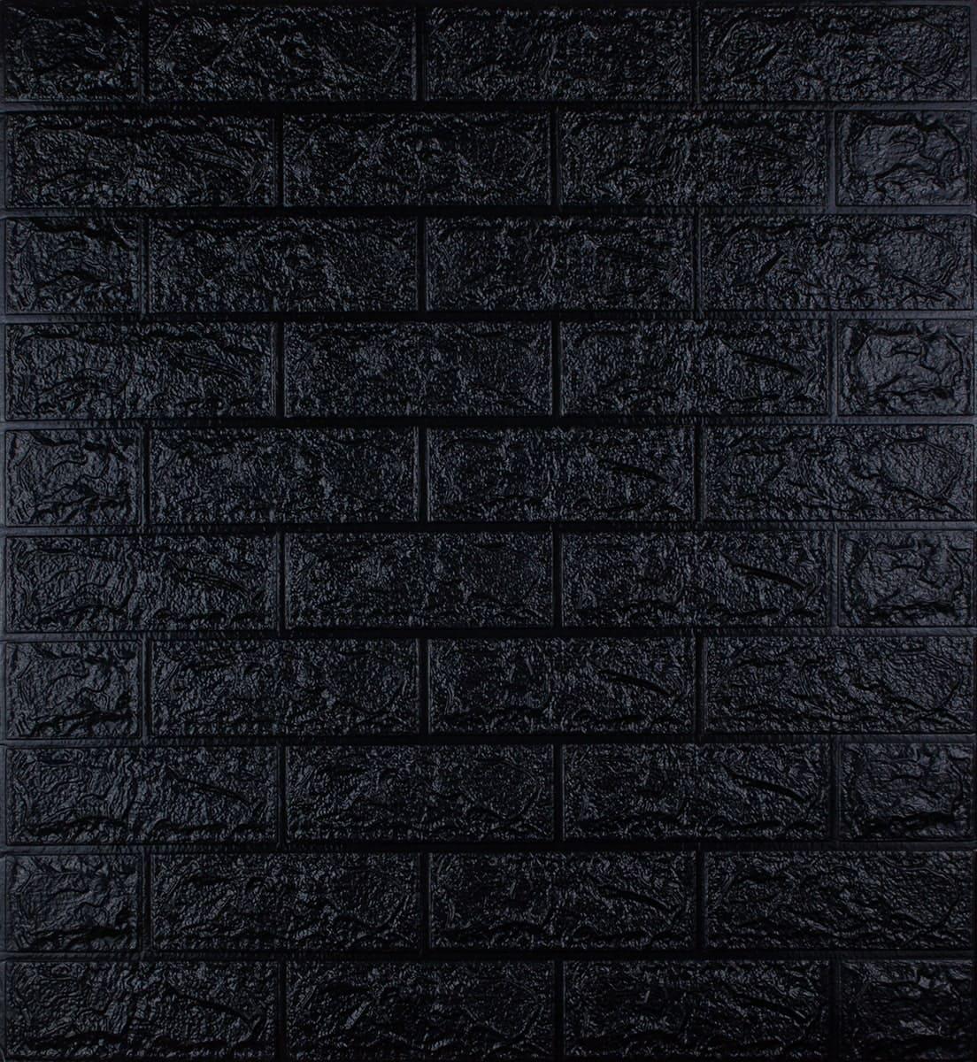 3D-панель декоративная самоклеющаяся под кирпич 700x770x5 мм Черный (74)