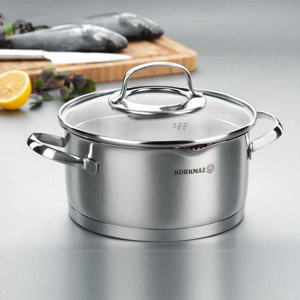 Кастрюля Korkmaz Steama 1,6 л алюминиевая с крышкой Chrome (A1990) - фото 3