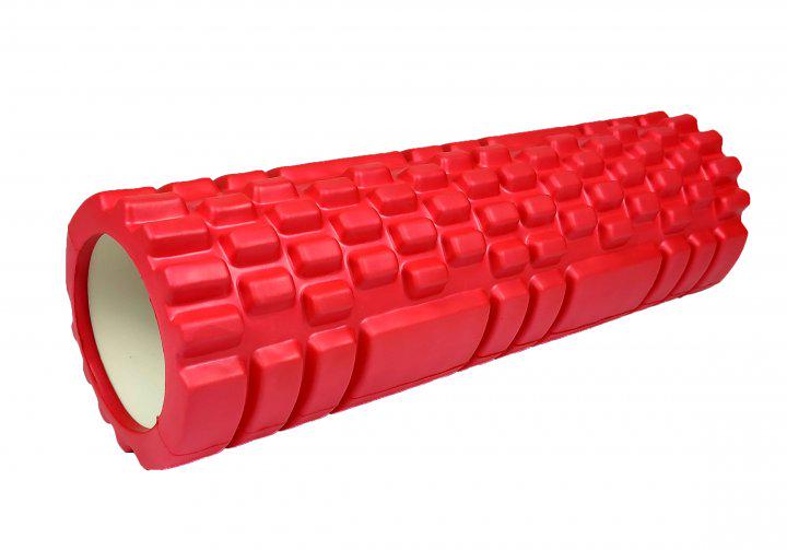 Валик для йоги EasyFit Grid Roller 45 см Красный - фото 1