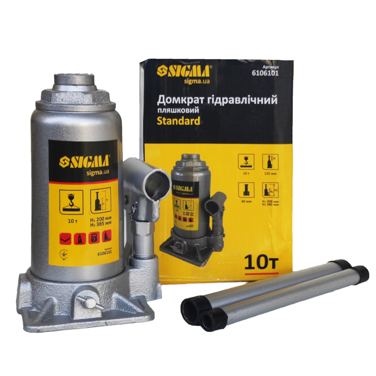 Домкрат гидравлический Sigma 10 т 200-385 мм (6106101)