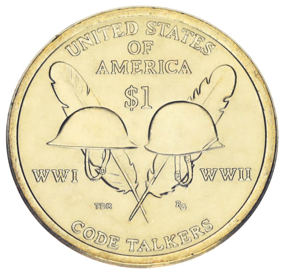 Колекційна монета США 1 долар 2016 D UNC Сакагавея Корінні американці Індіанці-радисти (KM#618)