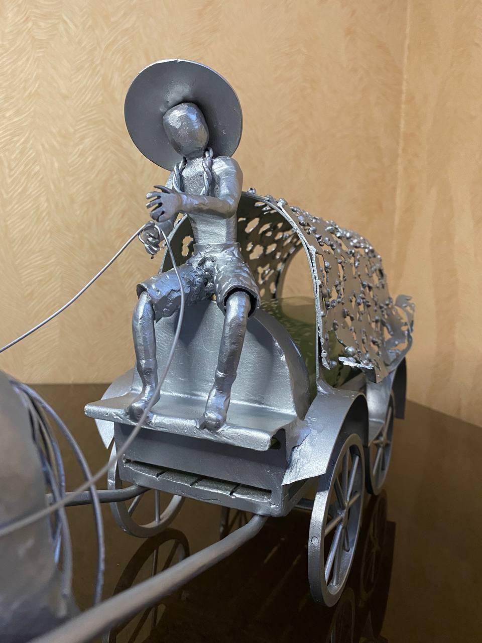 Підставка для винних пляшок Кінь на 1 шт. металева 25х14х56 см Сірий - фото 5