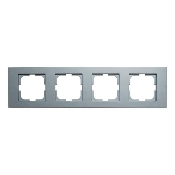 Рамка на 4 секции Ovivo Grano Electric Серебряный (400-100000-228)