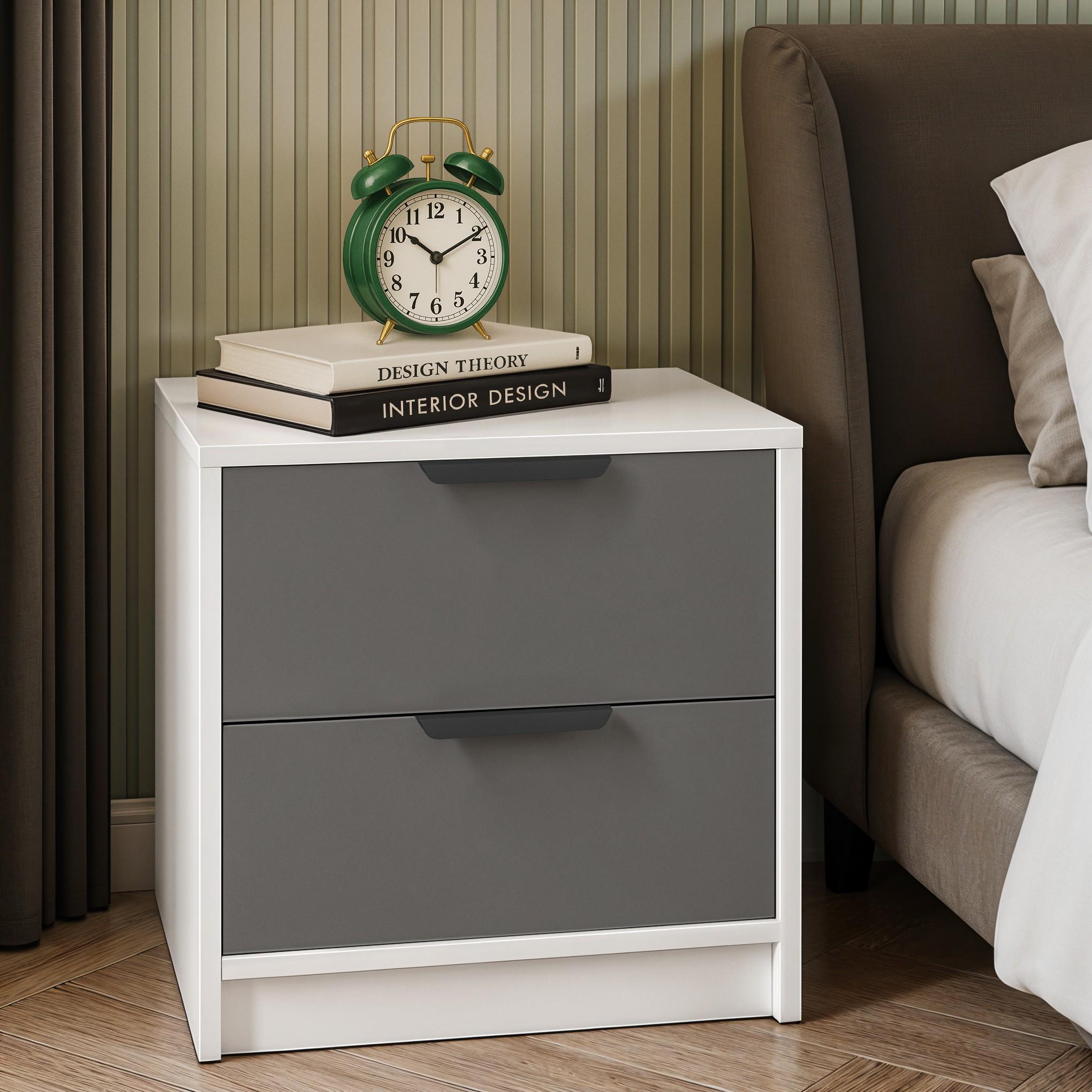 Тумба приліжкова FT-3 450х354х489 мм Білий/Антрацит