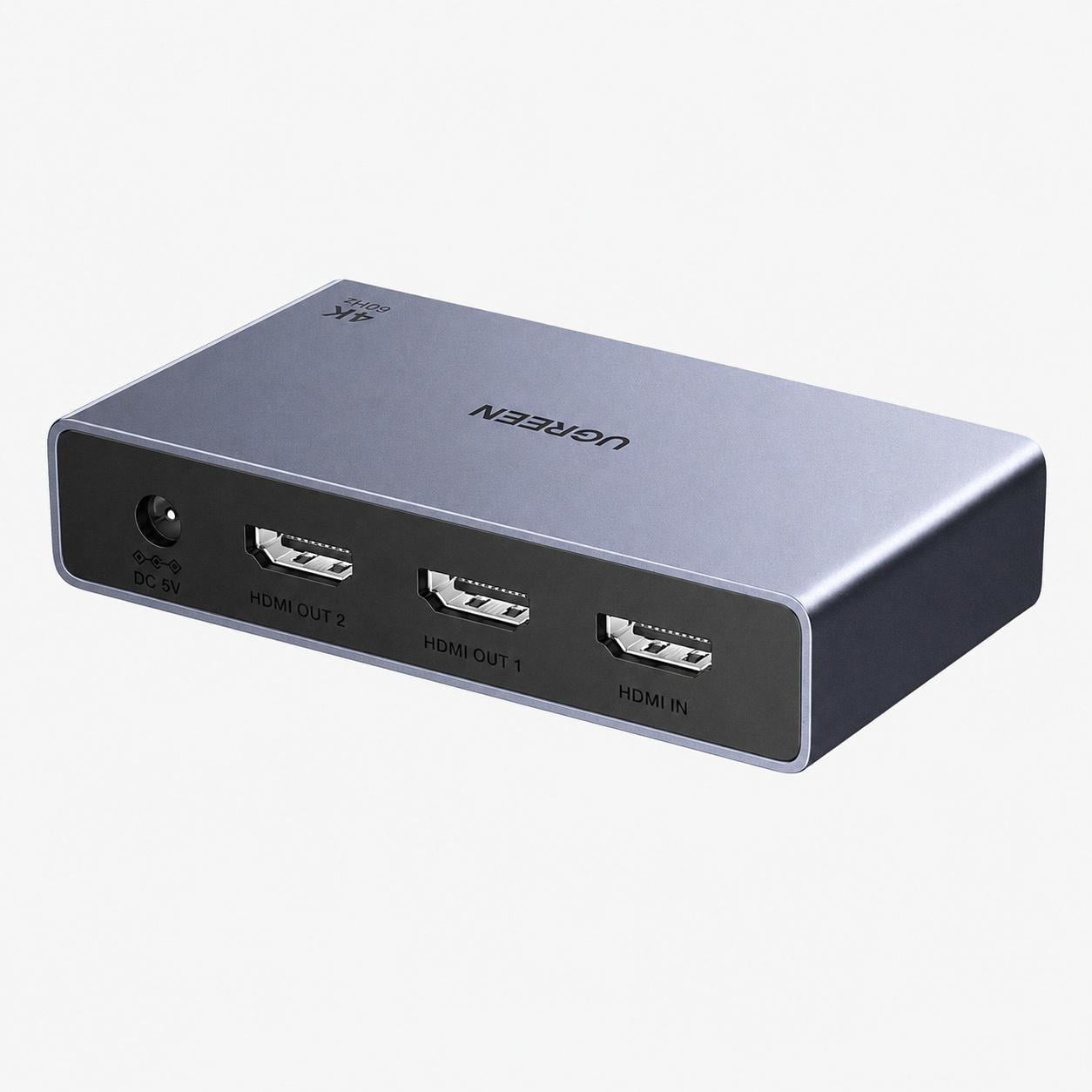 Разветвитель HDMI UGREEN AP502 активный 1х2 4K 60 Гц Серый (55493)