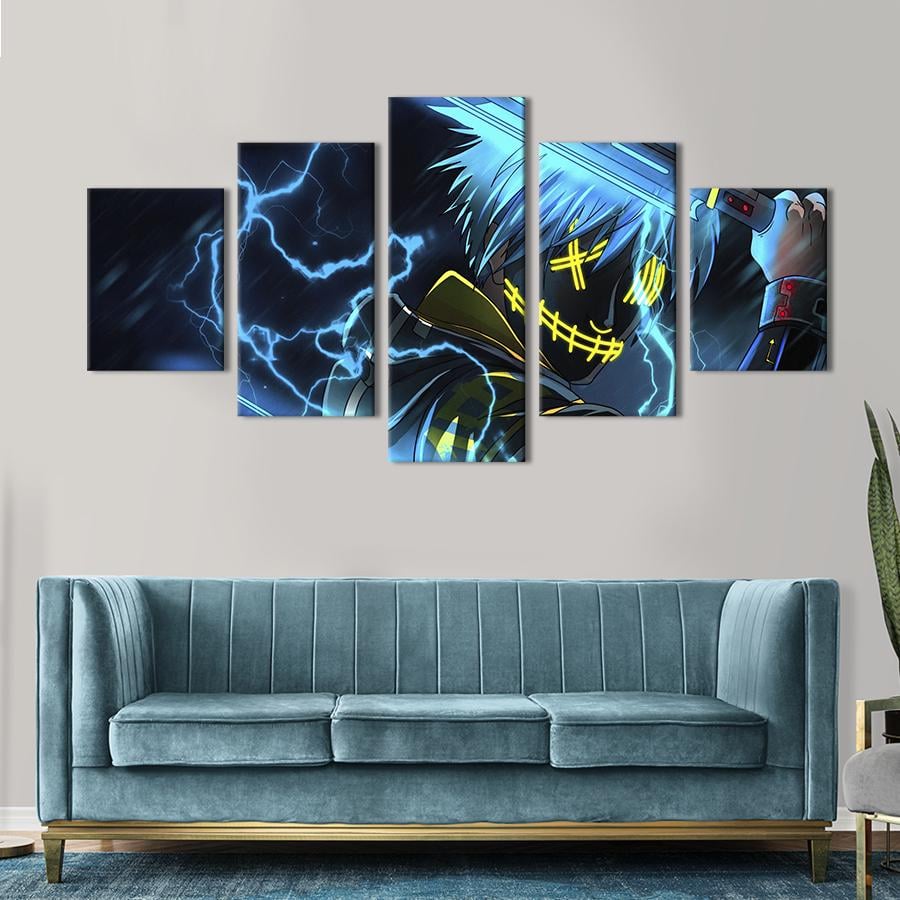 Модульная картина из 5 частей Аниме ниндзя в маске 112x54 см (680-52)