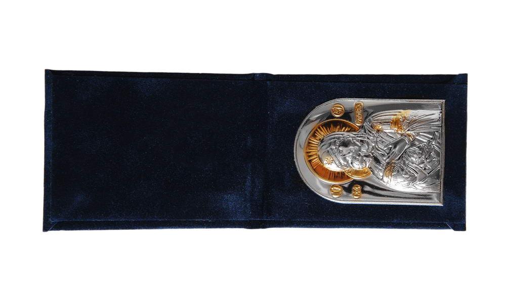 Ікона-складень Володимирська Богородиця в книжечці з оксамитом 5,7x8 см (EK1-007WAG) - фото 5