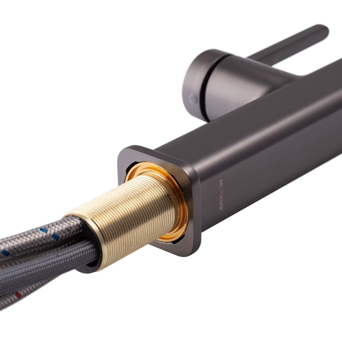 Смеситель с вытяжным душем однорычажный MIXXUS 014 латунь Графит (b-MI6955) - фото 4