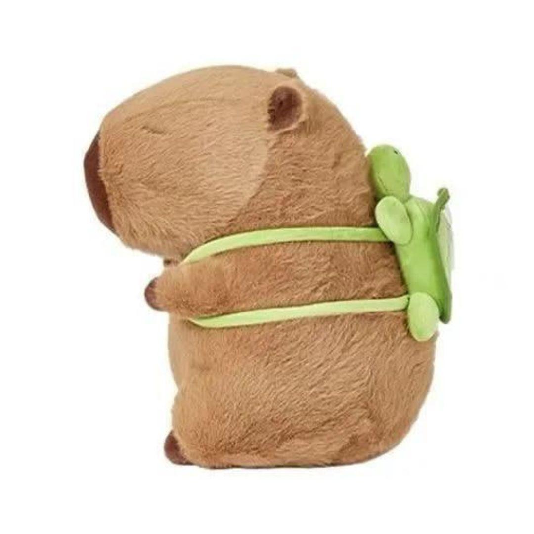 Мягкая игрушка Капибара с рюкзаком Ракушкой 35см Коричневый (24984678) - фото 3 Мягкая игрушка Капибара с рюкзаком Ракушкой 35см Коричневый (24984678) - фото 3