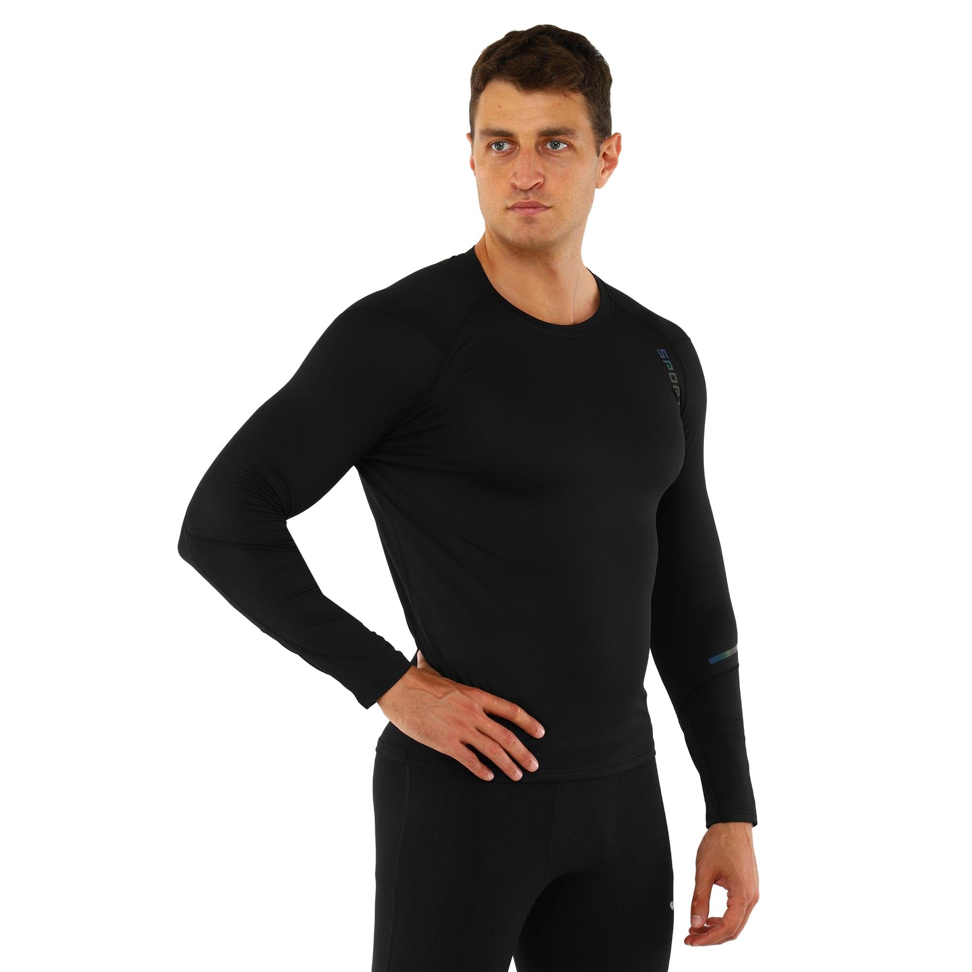 Компресійна футболка чоловіча LIDONG UA-508 з довгим рукавом M зріст 165-170 см Чорний (6936116101371)