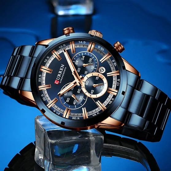 Наручные часы Curren 8355 Blue-Cuprum - фото 2 Наручные часы Curren 8355 Blue-Cuprum - фото 2