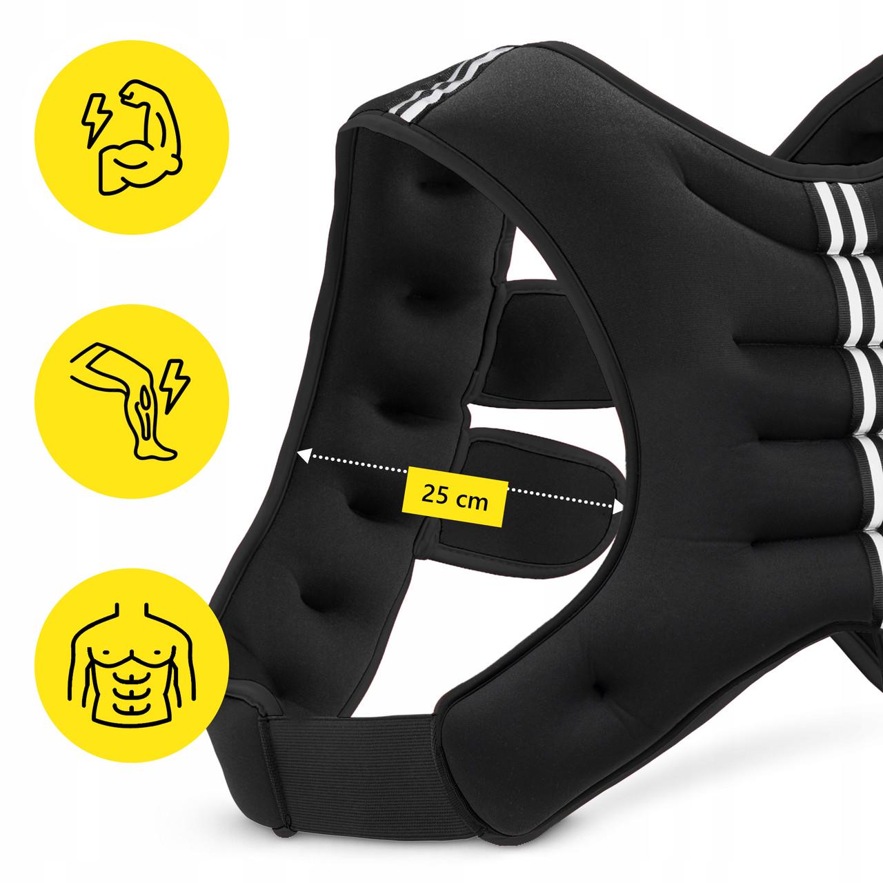 Жилет-обважнювач для тренувань Cornix Weight Vest XR-0343 5 кг Black (2375572293) - фото 7 Жилет-обважнювач для тренувань Cornix Weight Vest XR-0343 5 кг Black (2375572293) - фото 7