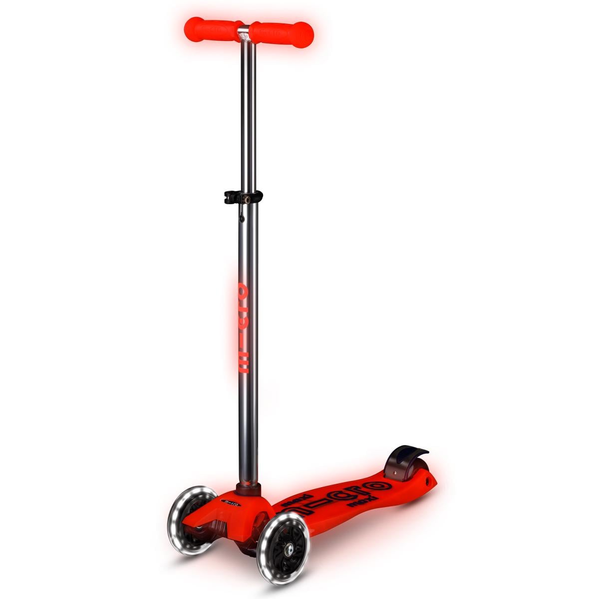 Самокат детский трехколесный Micro Maxi Deluxe Glow LED MMD368 Красная аура