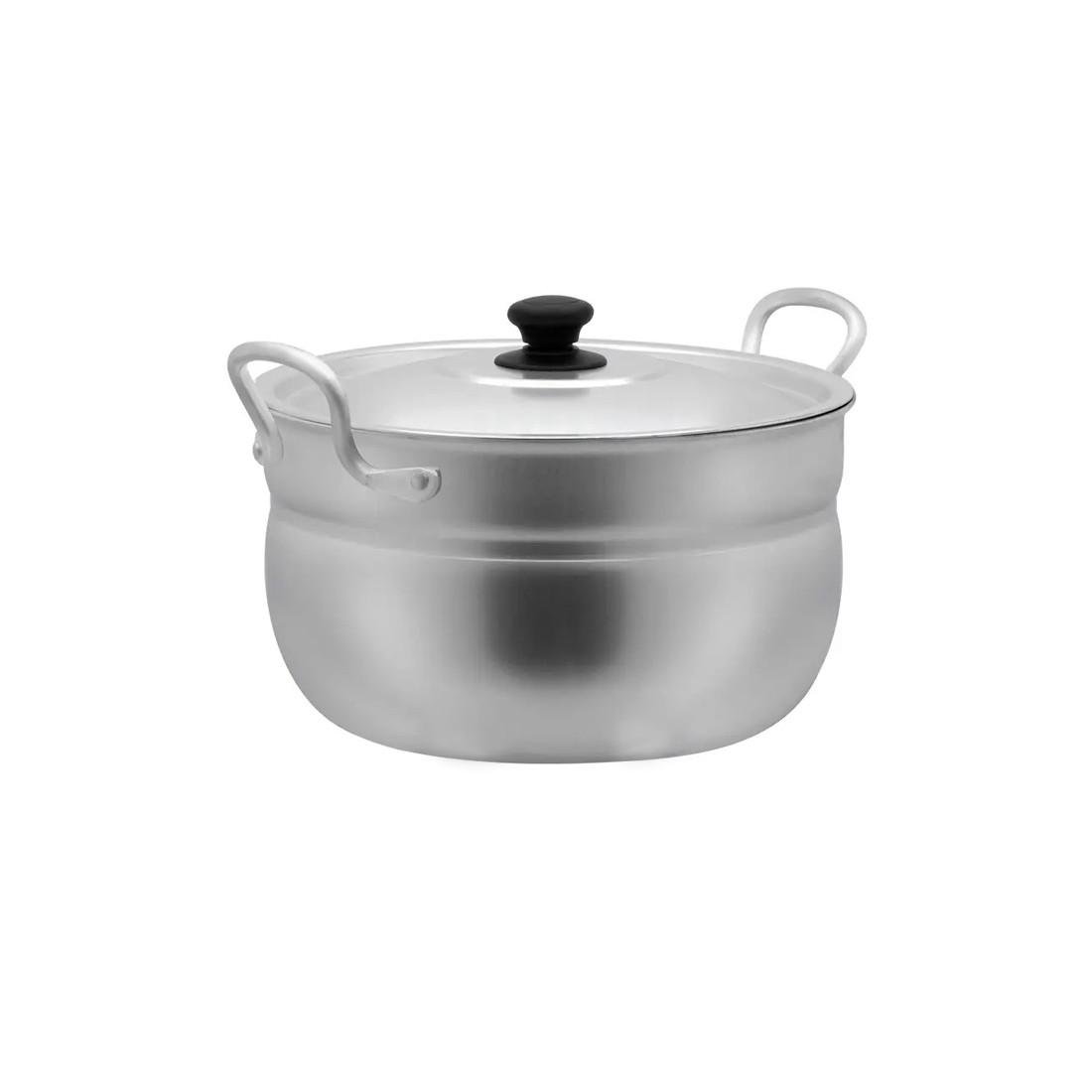 Кастрюля сферическая с крышкой Interos алюминиевая 8 л 30 см - фото 1