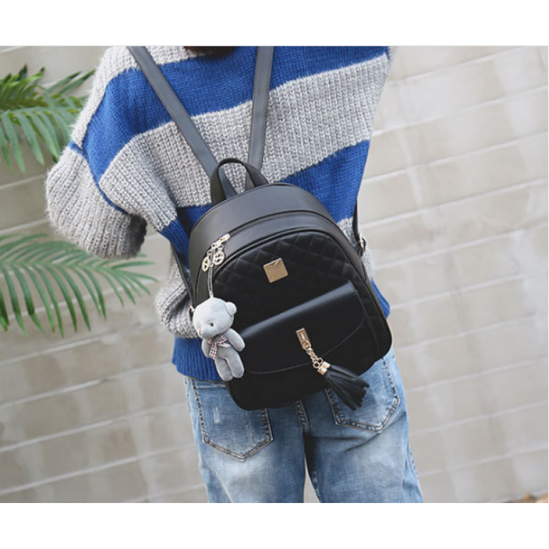 Комплект рюкзак/косметичка/візитниця 32х24х10 см Чорний (316) - фото 3 Комплект рюкзак/косметичка/візитниця 32х24х10 см Чорний (316) - фото 3