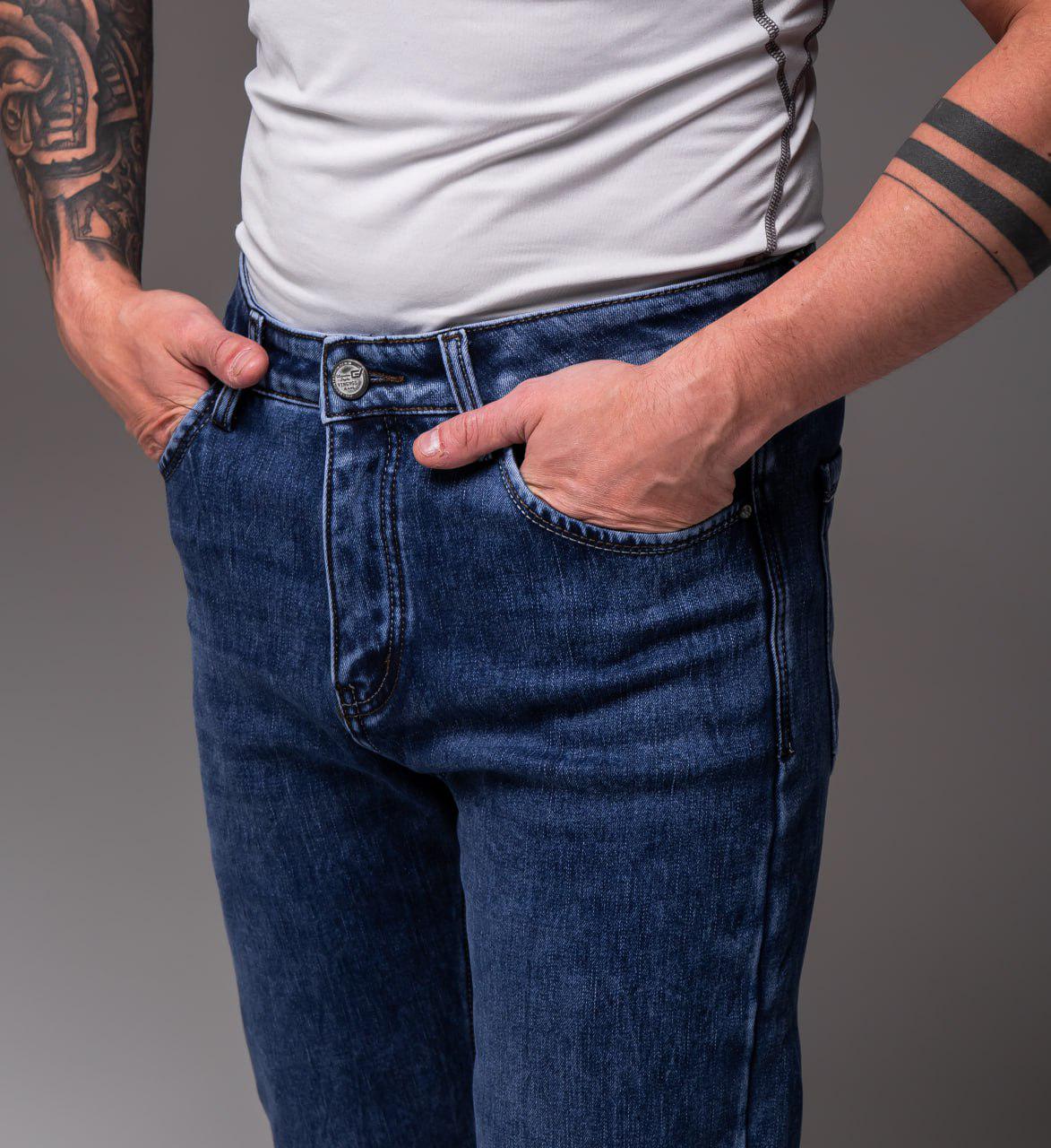 Джинсы мужские зимние VV ​​2437 на флисе коттоновые р. 31 Синій (2437/2) - фото 7