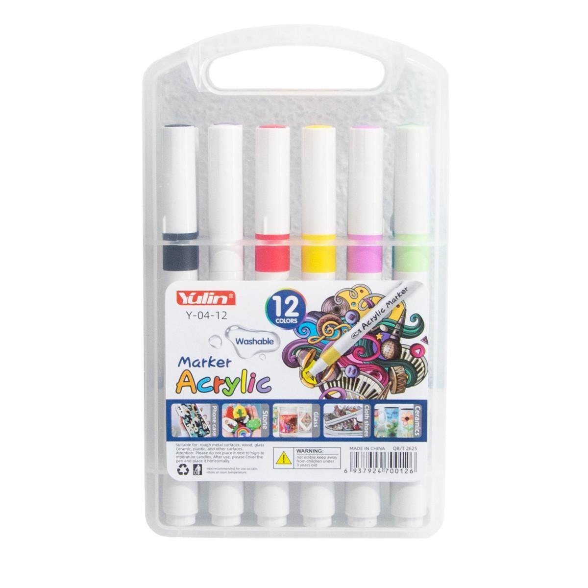 Набор маркеров акриловых в кейсе 12 шт. Набор маркеров акриловых в кейсе 12 шт.