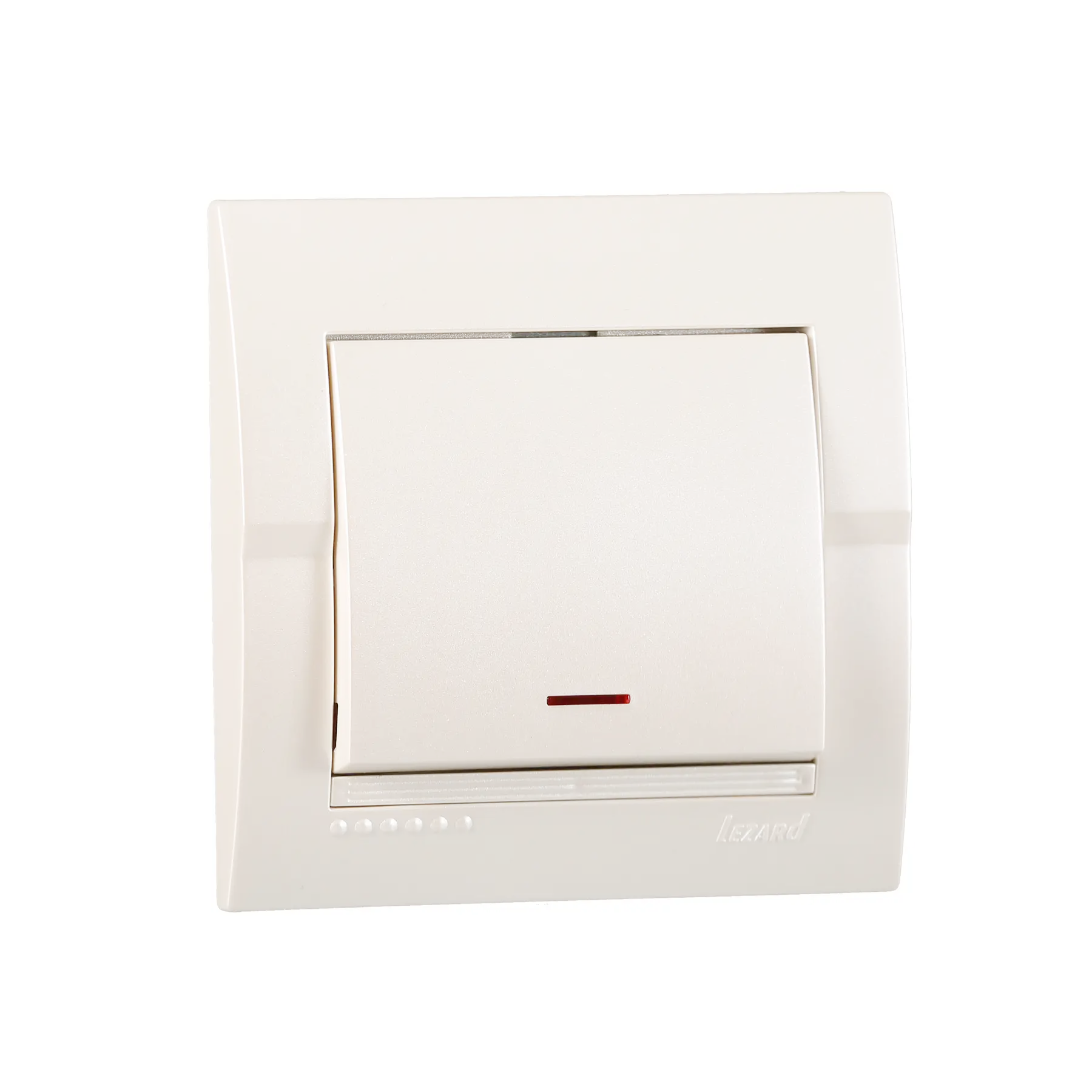 Выключатель Lezard Deriy 1-клавишный с подсветкой Белый металлик