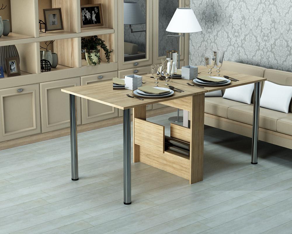 Кухонный стол-книжка Гамма стиль Праздничный 1515x800x730 мм Дуб Сонома