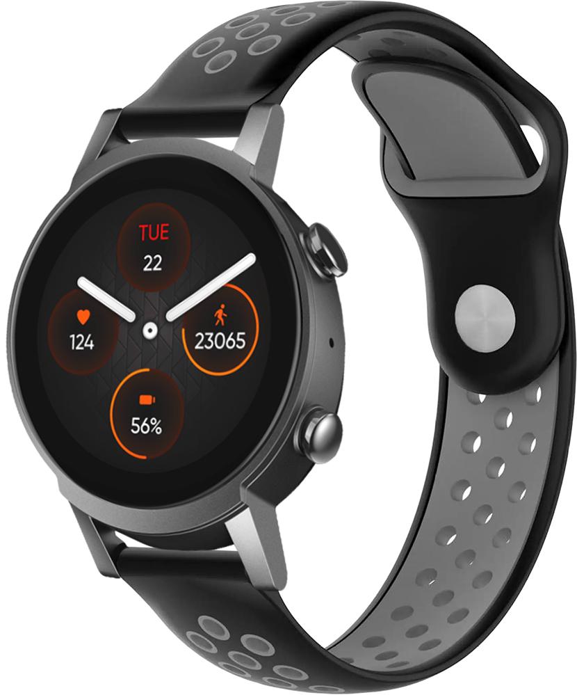 Ремешок Sport для Mobvoi TicWatch E3 Black Grey (26747-53)