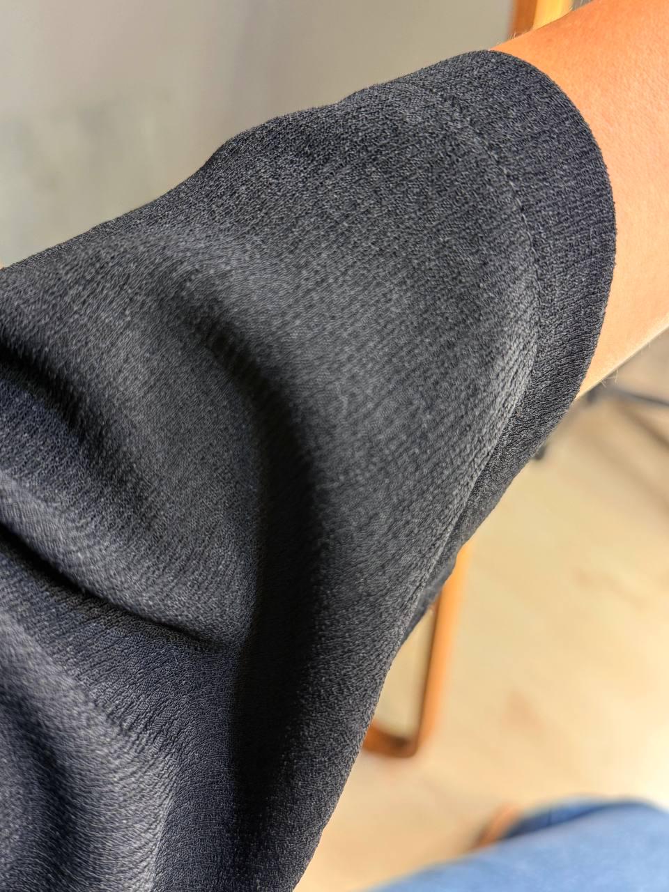 Блузка женская Clew 1005 жатка с разрезами широкая 3/4 рукав M Черный (4770) - фото 6