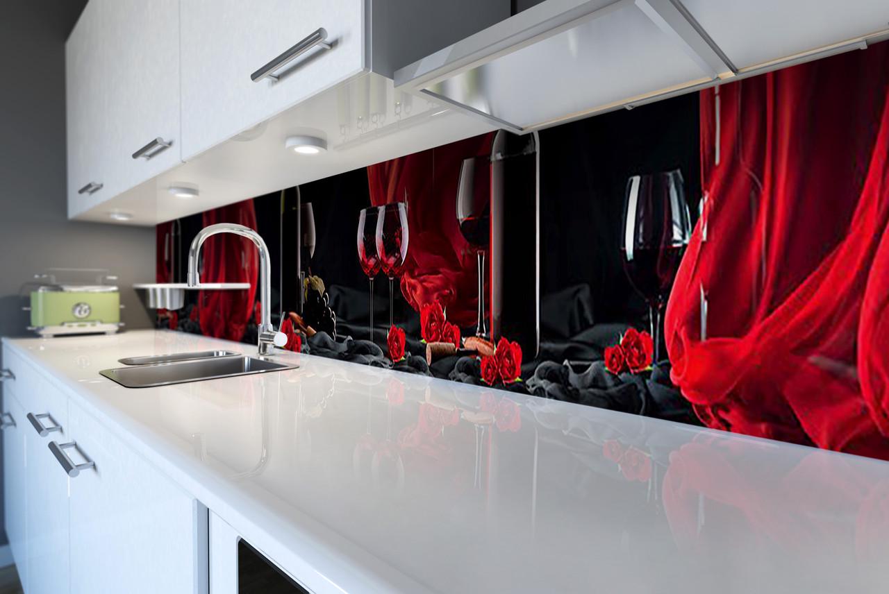 Кухонный фартук Страстное вино из самоклеющейся виниловой пленки 60х250 см Красный Кухонный фартук Страстное вино из самоклеющейся виниловой пленки 60х250 см Красный