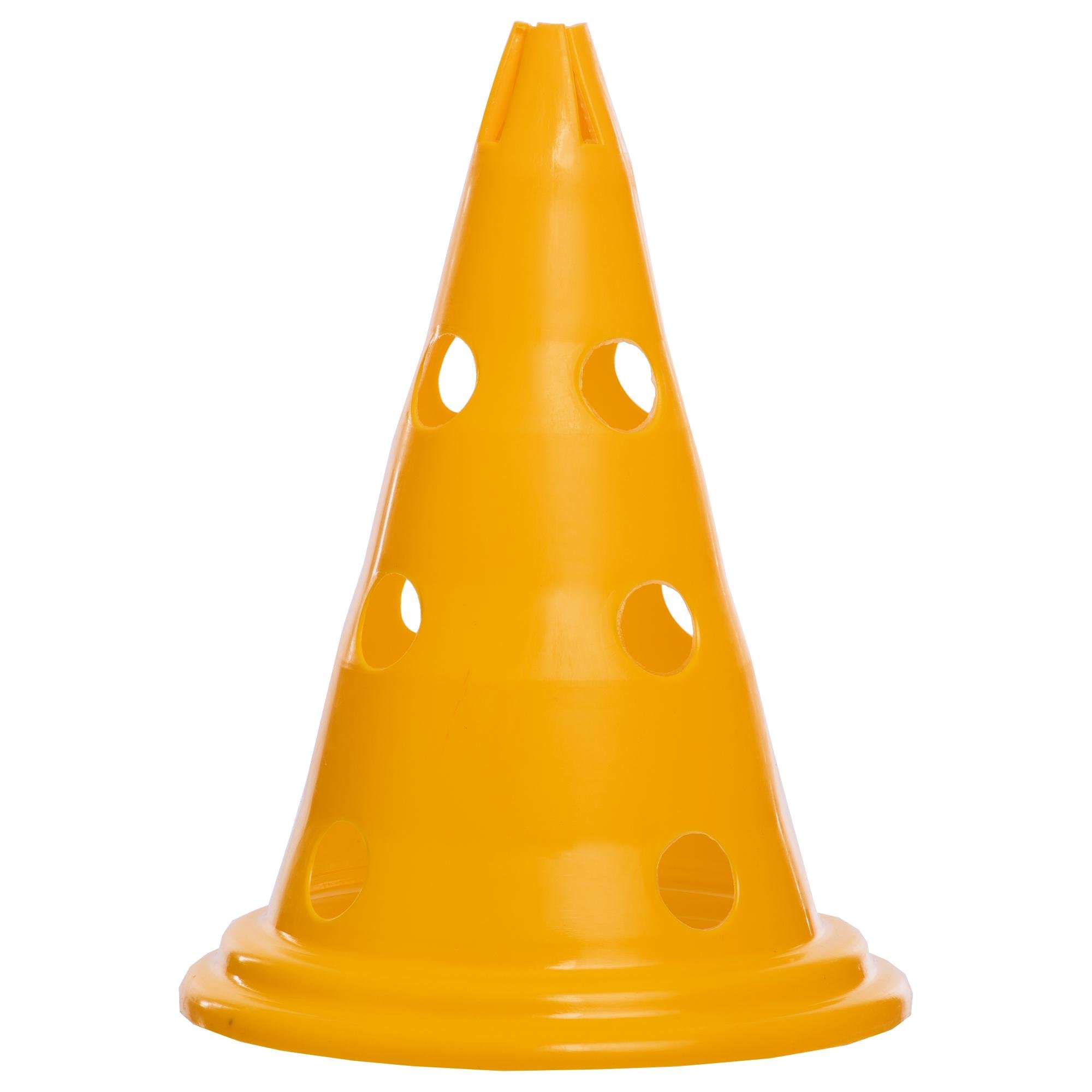 Конус-фішка для тренувань з отворами для штанги і власником зверху Zelart SP-Sport C-6422 30 см Жовтий (DR007418)