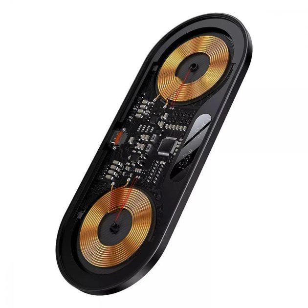 Зарядное устройство беспроводное BASEUS Digital LED Display 2in1 Wireless Charger 20W (WXSX010101) Black - фото 5 Зарядное устройство беспроводное BASEUS Digital LED Display 2in1 Wireless Charger 20W (WXSX010101) Black - фото 5