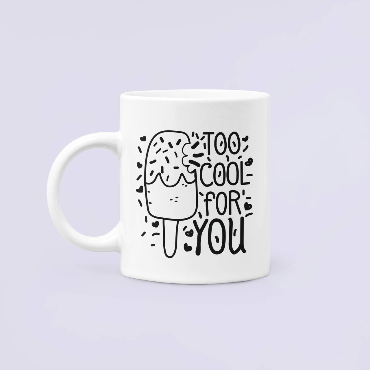 Чашка керамическая с принтом "Too cool for you" 330 мл Белый
