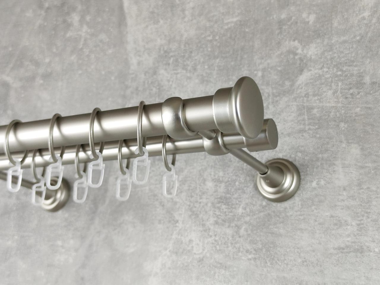 Карниз MStyle металлический для штор двухрядный Дуо 25/19 мм гладкий 400 см Сатин (5021152)