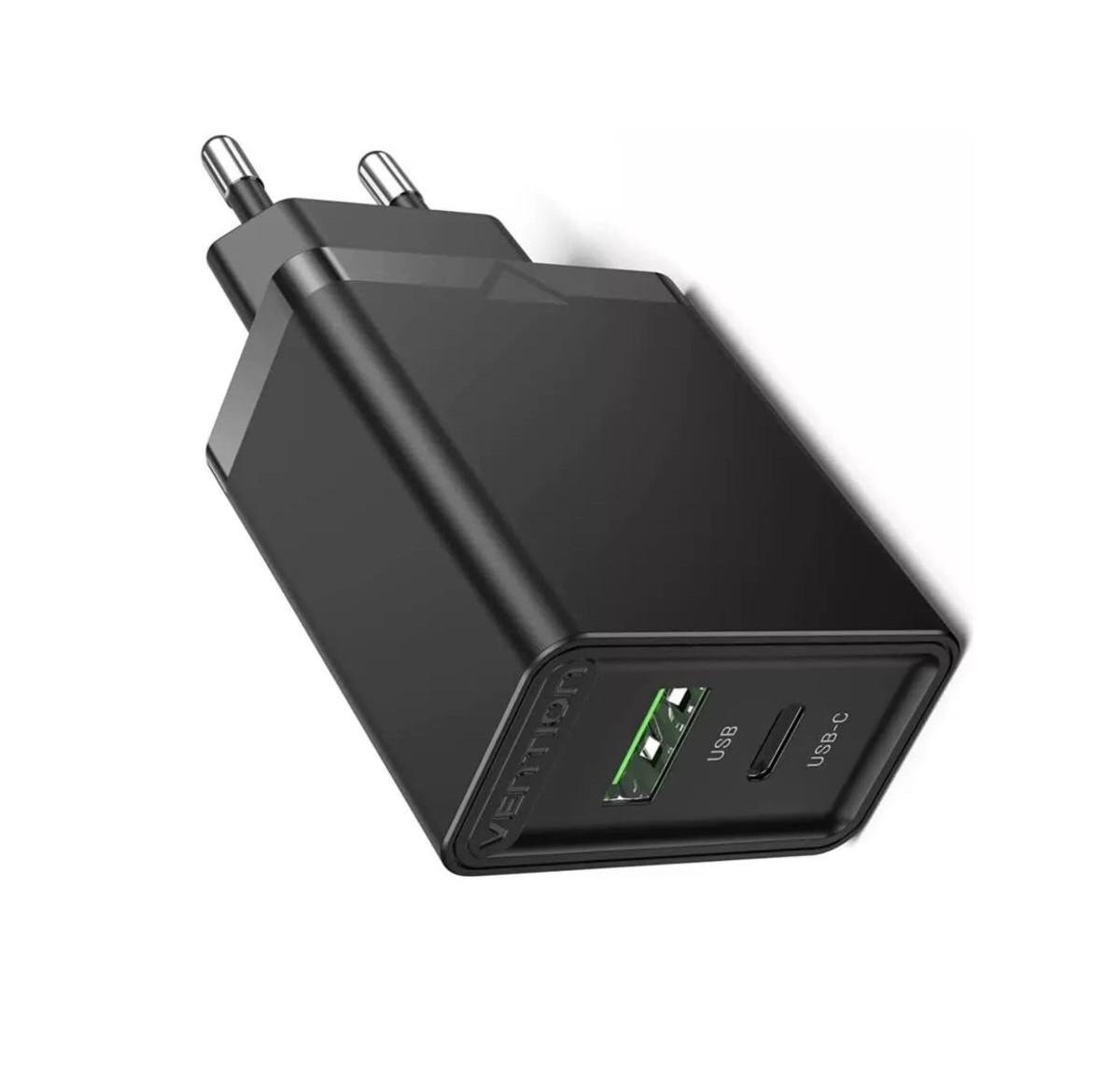 Сетевое зарядное устройство Vention Two-Port USB Wall Charger EU-Plug Black (FBBB0-EU) - фото 2