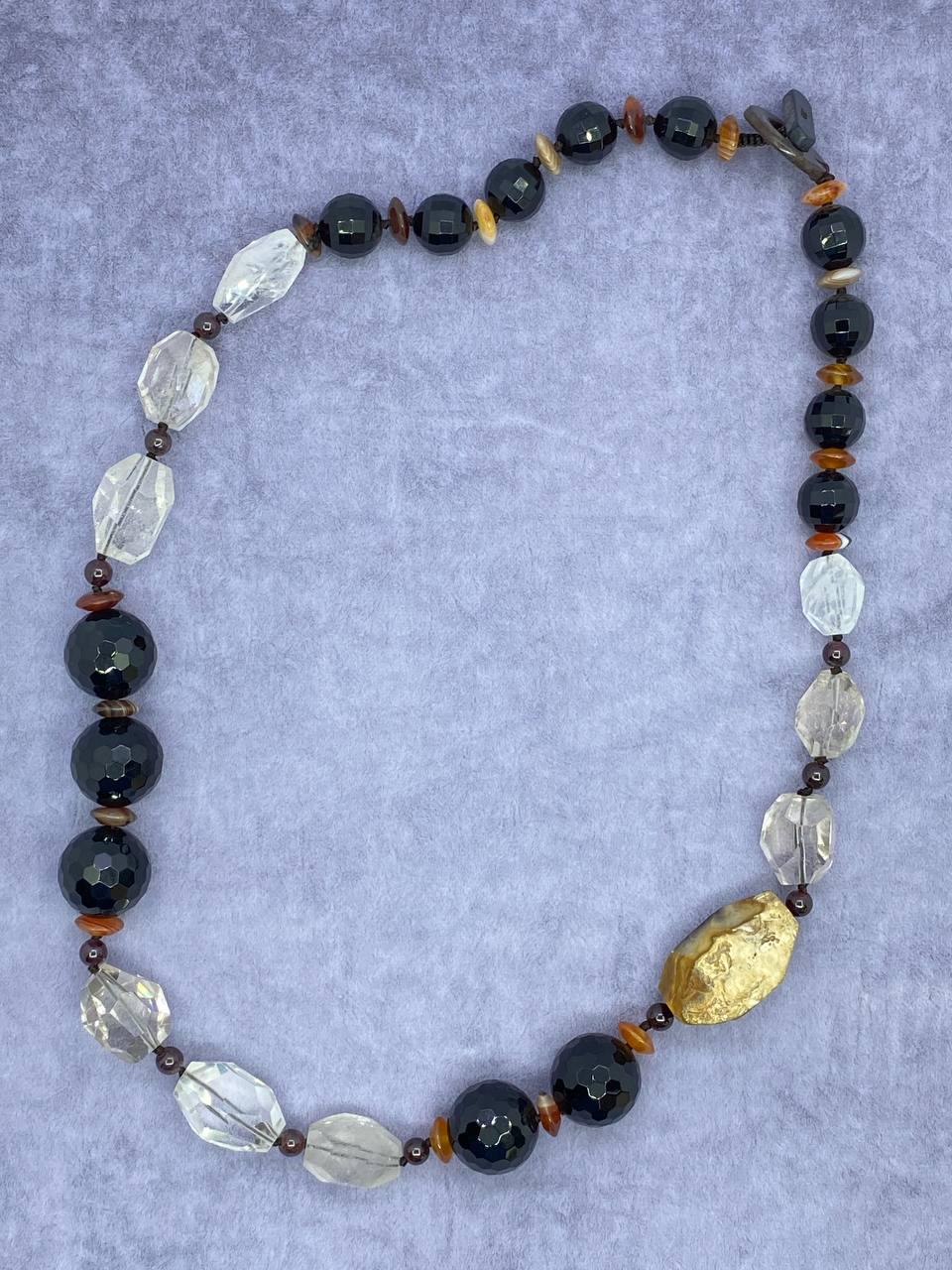 Бусы агат 62 см Разноцветный (1310)