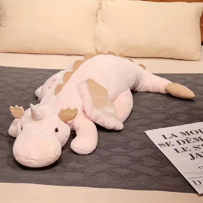 Мягкая игрушка Гигантский дракон с единственным рогом 150 см Розовый/Белый (Drg150P) - фото 3