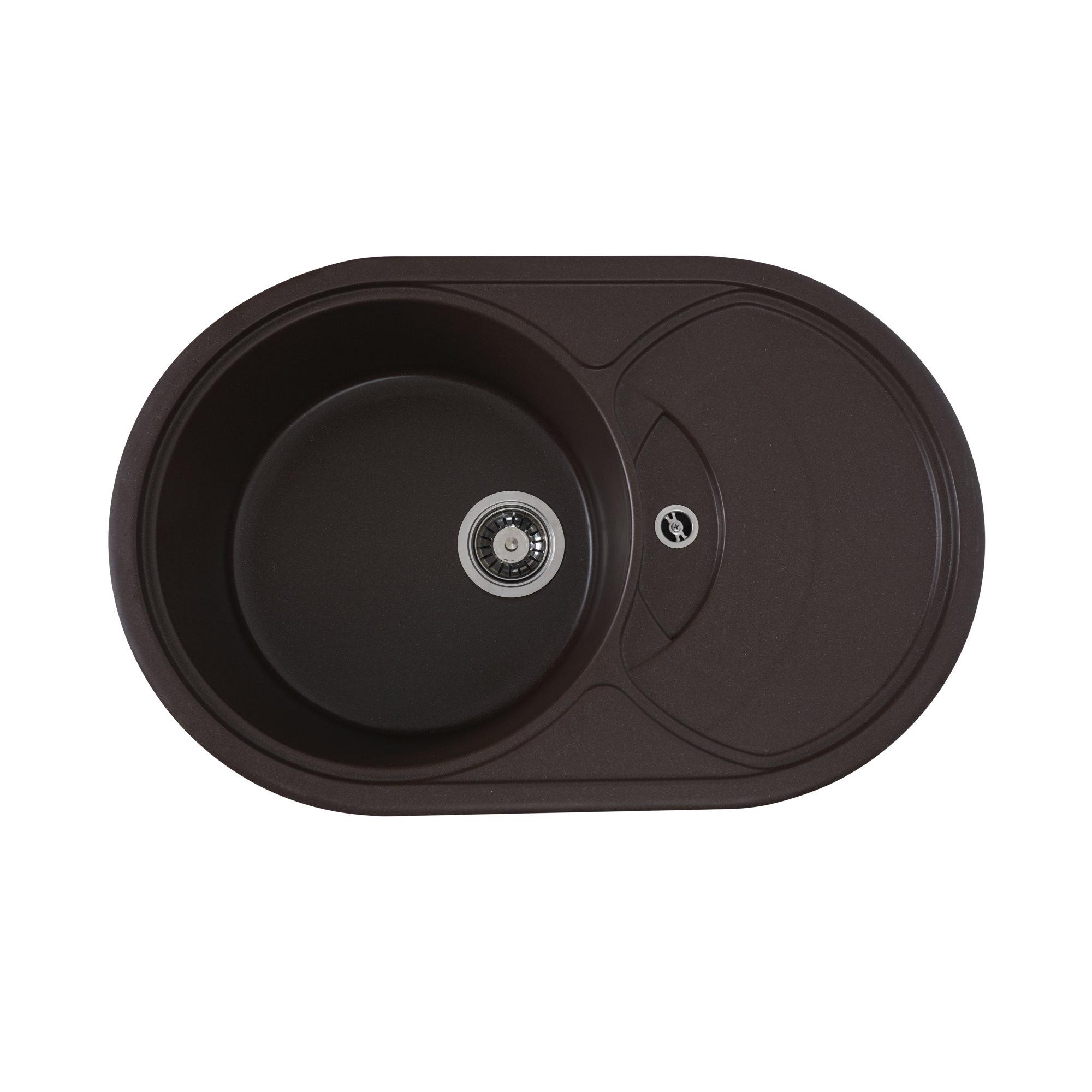 Мийка для кухні гранітна Platinum 7750 GAZZO глянцева Мокко