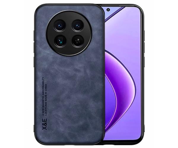 Кожаный чехол - накладка X&E для Realme 12 5G / 12X с металлической вставкой Синий