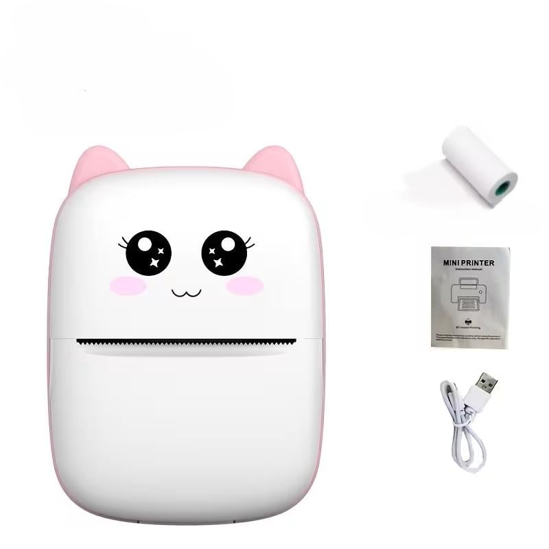 Принтер мини детский Котик Bluetooth термо этикетка без чернил (20260710)