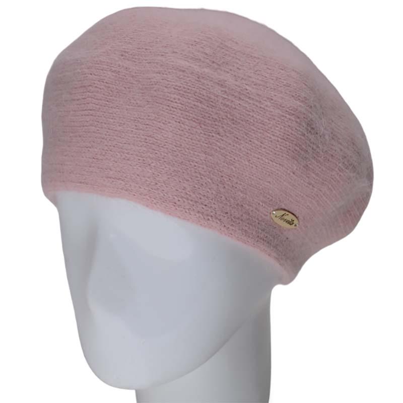Берет женский ангоровый Novita Николь one size Розовая пудра