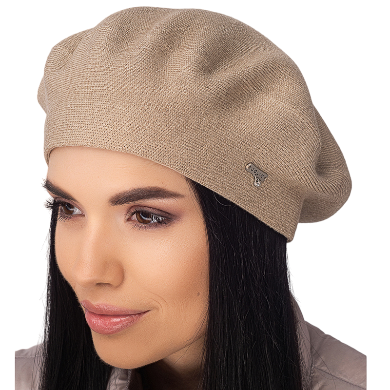 Берет женский Leks Клеопатра двойной шерстяной Бежевый меланж (129063)