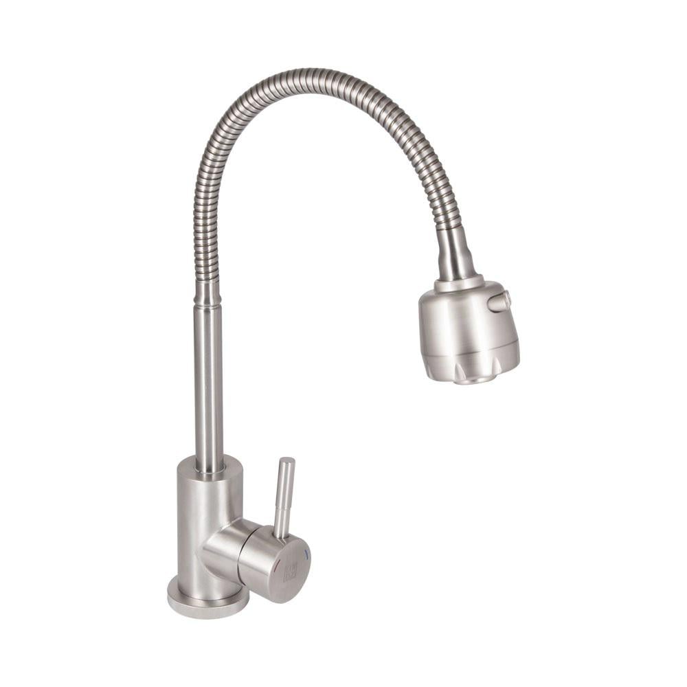 Смеситель для кухни с гибким изливом Lidz Aria 015F41 Nickel