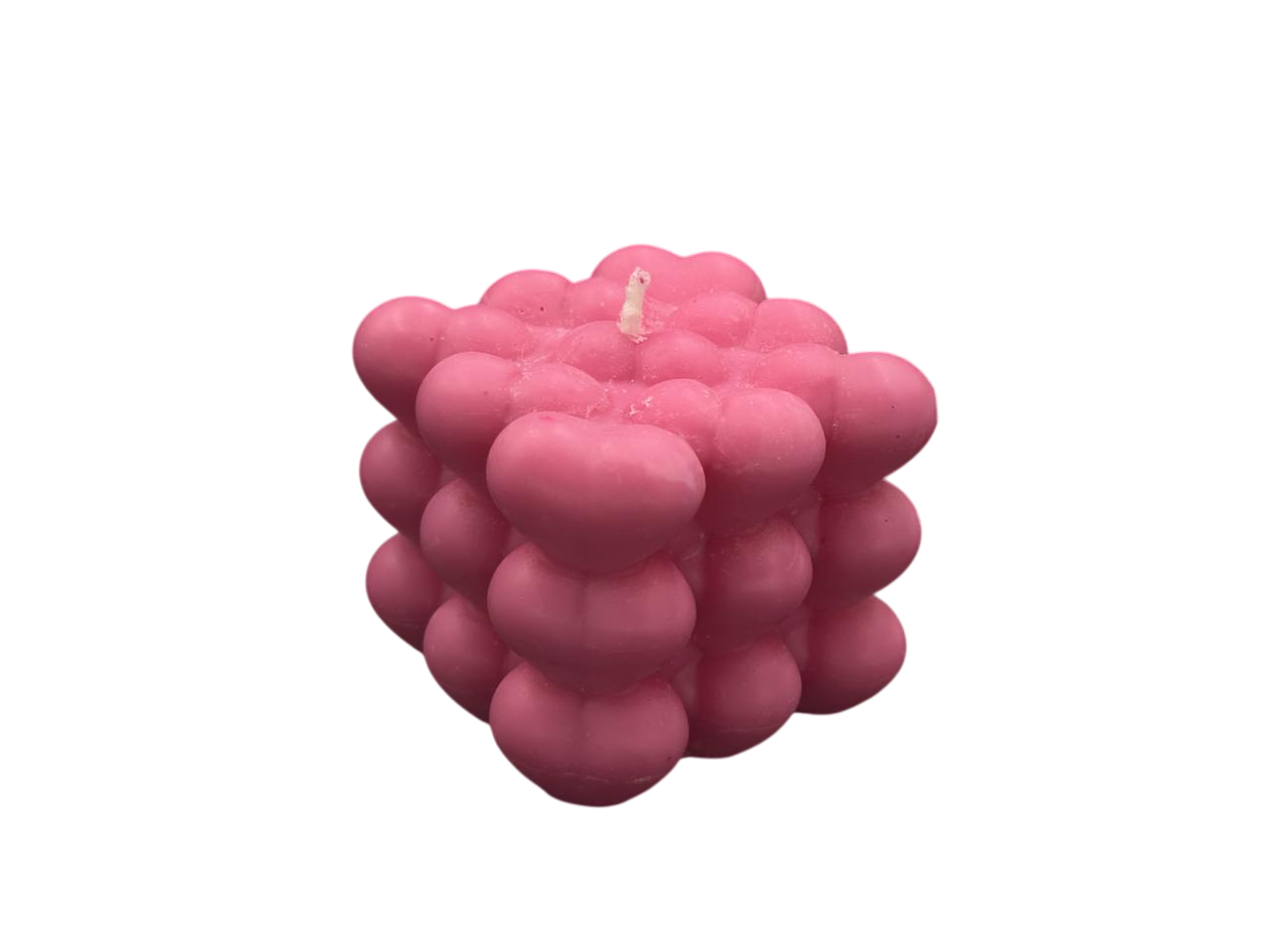 Свеча фигурная Сердечка из натурального соевого воска 5,5 см 120 г Розовый (SVH-129)