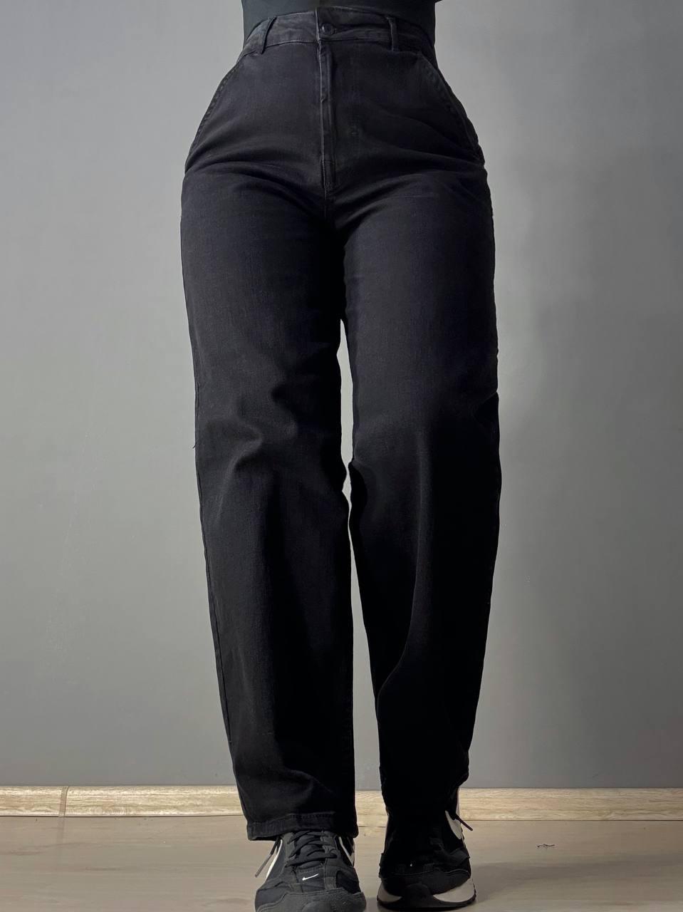 Джинсы женские ITS Basic 3419-1 skater бананы мом р. 40 Черный (4899)