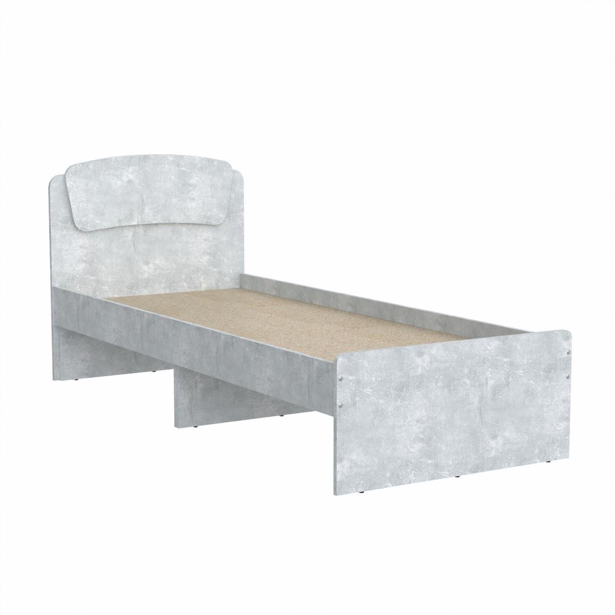 Кровать односпальная Компанит Классика 80 204,2х85,2х86 см Бетон (14065)