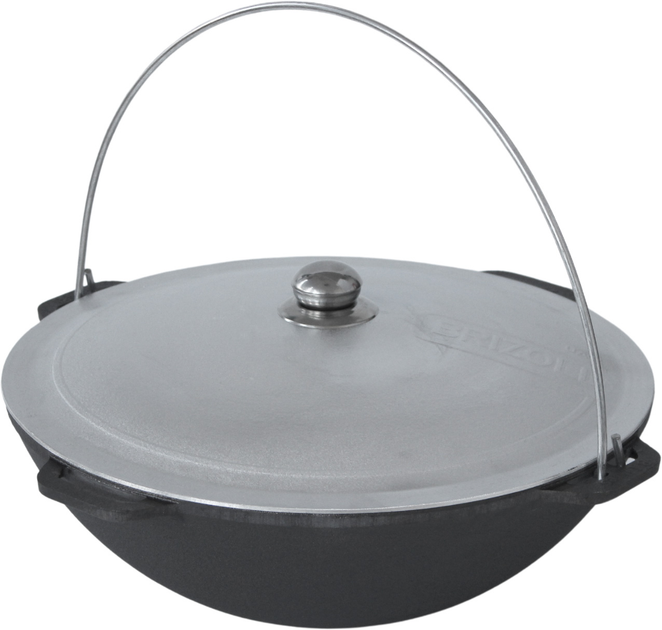 Котел азиатский Brizoll KA10-4 с алюминиевой крышкой чугунный 36 см 10 л (25888359)