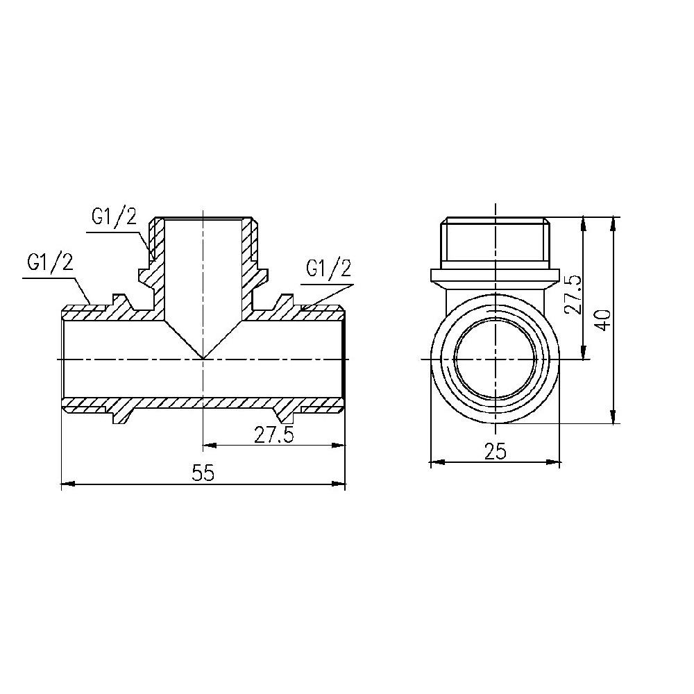 Тройник SD Forte 1/2" НН (SF36715) - фото 2