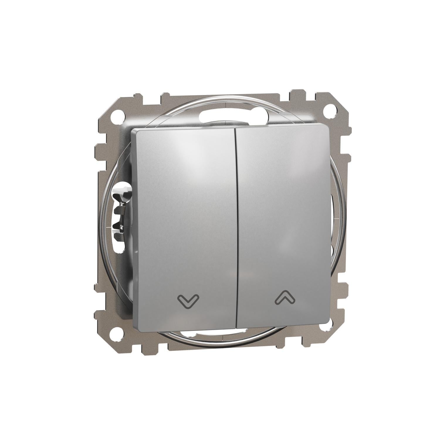 Вимикач для жалюзі Schneider Electric Sedna Design з електронним блокуванням Алюміній (SDD113104)
