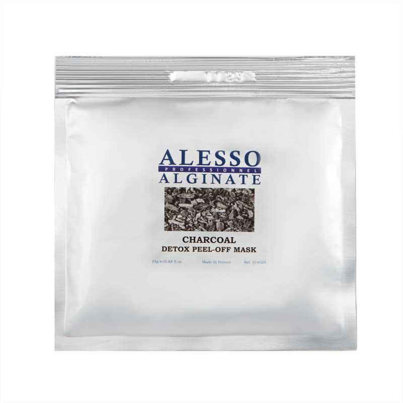 Альгинатная маска ALESSO CHARCOAL DETOX Mask угольная очищающая для стрессовой кожи 25 г (3273629314170)