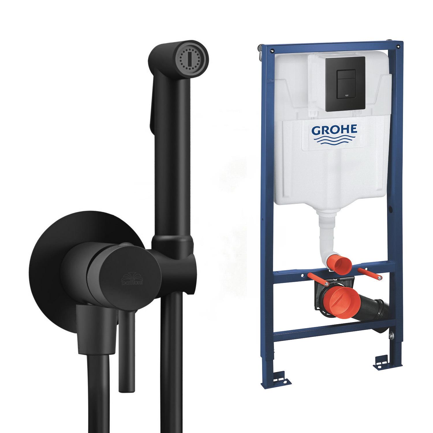 Инсталляционная система для унитаза Grohe Solido 38811KF0_ZDUP110NO с кнопкой Черный (158195)