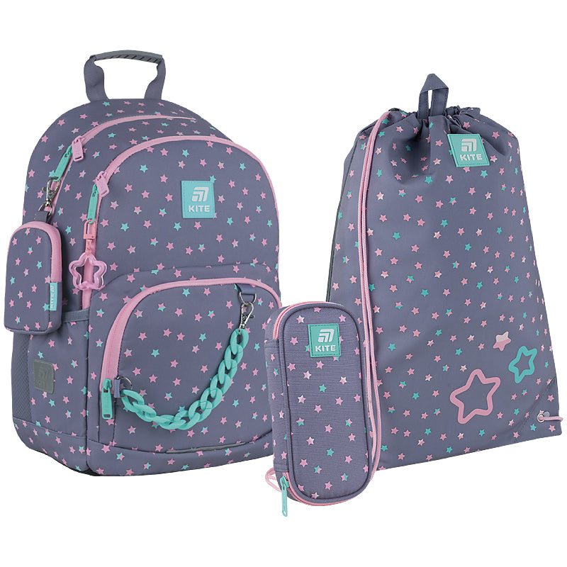 Школьный набор KITE Education Kawaii Stars SET_K25-585M-2 рюкзак/пенал/сумка (4063276263063)